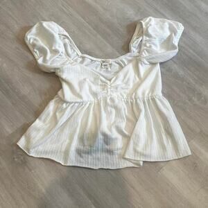 Billabong white babydoll top medium